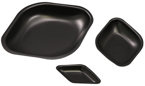 antistatic weigh dishes, black, diamond shaped
