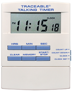 talking timer, traceable