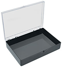 medium 6x4" plastic box with black bottom