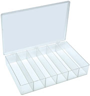 plastic box with six compartments