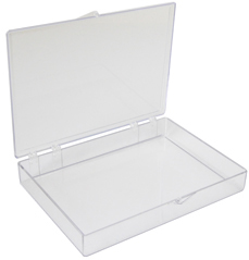 medium , flat polystryrene box with hinges