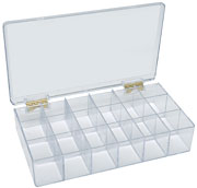 18-Compartment Styrene Box with metal hinges