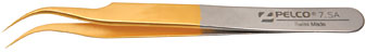 PELCO Gold Plated Tweezers, style 7